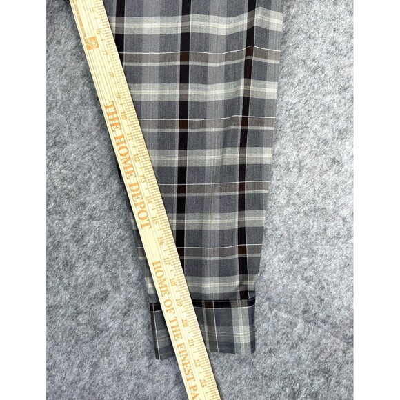 Roundtree & Yorke Gold Label Performance Gray Plaid Shirt Men's 4XT Long Sleeve - Picture 6 of 7